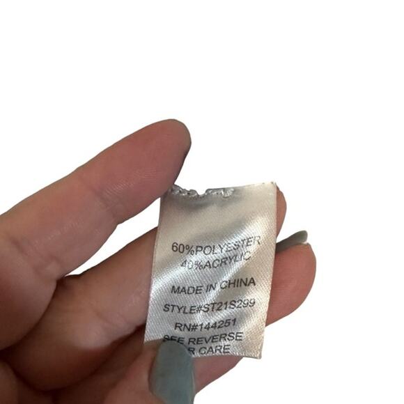 C&C California White & Navy Blue Striped Opened Front Knit Cardigan Women Sz S - Picture 9 of 9